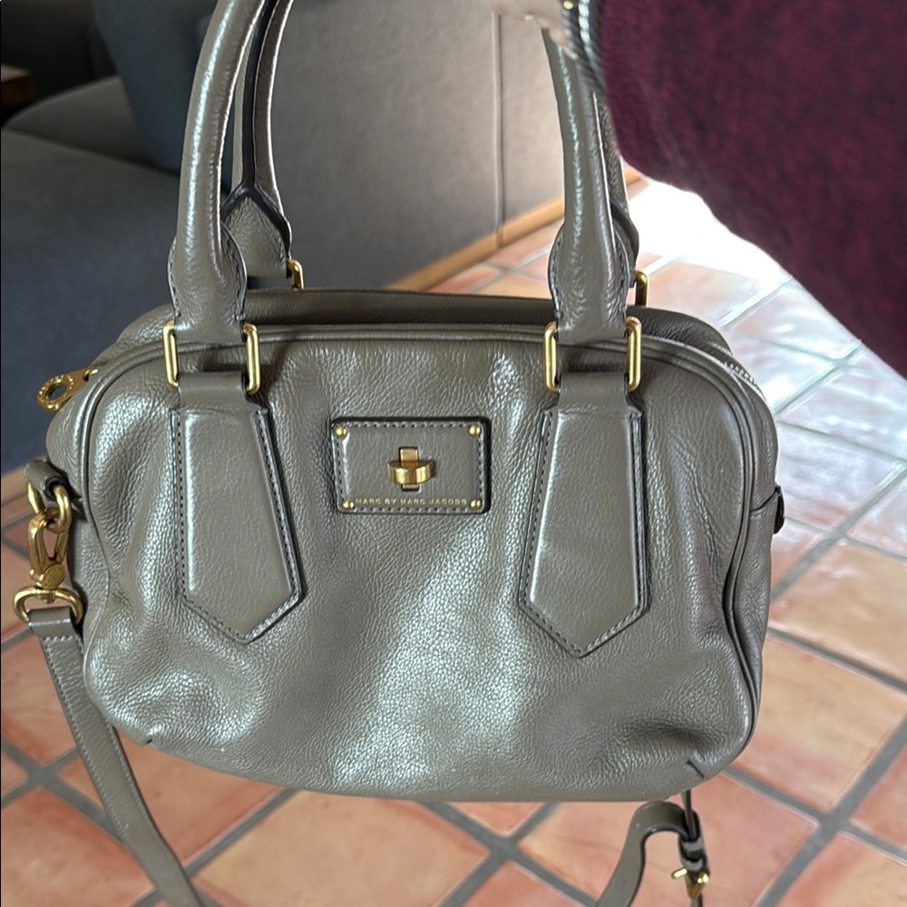 Taupe /Gray Marc by Marc Jacobs leather crossbody